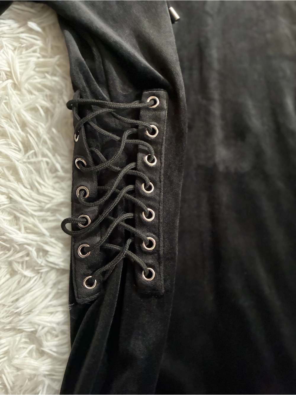 Gothic Grim Reaper Vampire Witchy Whimsigoth Black Sabbath Velvet Hooded Dress M - Picture 3 of 9